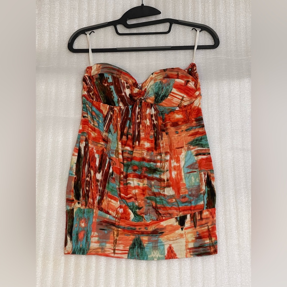Multicolor Strapless Dress - Picture 7 of 12